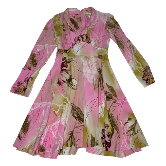 Le Shack by Tracy Feith Pink/Green Floral Tie Dress 4 - Picture 6 of 10